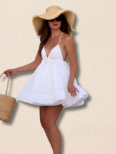 White Mist Padded Mini Dress