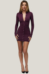 Lumia Full Sleeves Ruched Shirt Short Dress