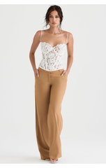 Taffy Spaghetti Stap Sweetheart Neck Corset Top with Loose Fit Pants Co-ord Set