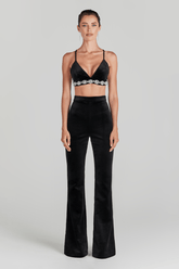 Alicia Criss Cross Back Bralette Top & Bell Bottom Pants Co-ord Set