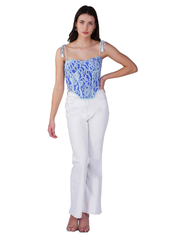 Helix Shoulder Tie Lace Corset Top