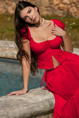 Lina Square Neck Short Sleeves Crop Top