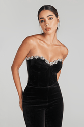 Sasha Luxe Tube Corset Rhinestones Jumpsuit