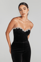 Sasha Luxe Tube Corset Rhinestones Jumpsuit