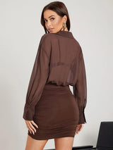 Cocoa Luxe Georgette Shirt Dress