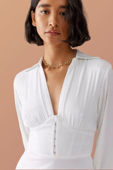 Arnold V Neck Corset Statement Mini Shirt Dress