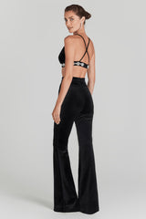 Luna Embellished Criss Cross Back Crop Top