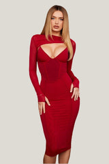 Rimeza Boning Corset Midi Dress